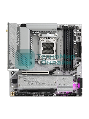 Материнская плата GIGABYTE B650M AORUS ELITE AX ICE, AM5, AMD B650, 4xDDR5, 4xSATA, 2xM.2, 1xPCIe 4.0 x16, 1xPCIe 4.0 x4, 1xDP, 1xHDMI, 1x2.5Gb LAN, Wi-Fi 6E, Bluetooth 5.3, S/PDIF, 2xUSB-C 10Gbps, 2xUSB-A 10Gbps, 5xUSB-A 5Gbps, 4xUSB-A 2.0, 2x3.5 мм, 7.1, mATX