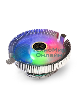 Кулер для процессора ExeGate Wizard EE91-PWM.RGB серебристый, 90 мм, алюминий, 2400 об/мин, 24 дБ, 4 pin, 75 Вт, 48 мм