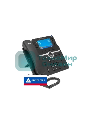 IP-телефон Flat-Phone B10: 20 SIP-аккаунтов, 2 порта 10/100/1000BASE-T (RJ-45), ЖК-дисплей, PoE, адаптер питания 220В, ТОРП