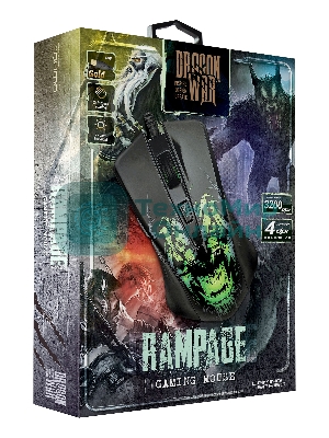 Мышь проводная Qumo Rampage M49 черный, 3200 dpi, USB, кнопки - 6