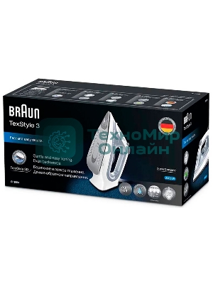 Утюг Braun SI 3054 GY серый/белый, 2400 Вт, 45 г/мин, 180 г/мин, 270 мл