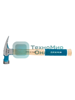 Молоток-гвоздодер Gross 10418 American hickory 450г, угол 75, магнит, обрезиненная рукоятка