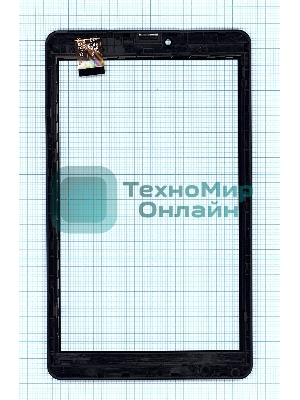 Сенсорное стекло (тачскрин) для Irbis TZ874, черное с рамкой