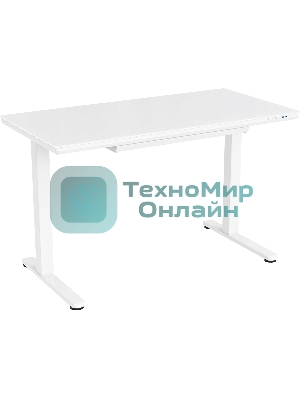 Стол для компьютера Cactus с электроподъемником, столешница стекло белый каркас белый (CS-EGD-WWT)