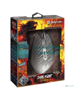 Мышь проводная Defender Dark Agent GM-590L черный, 12800 dpi, USB, кнопки - 6