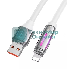 Кабель USB HOCO U136 Prize, USB - Lightning, 2.4А, 1.2м, белый