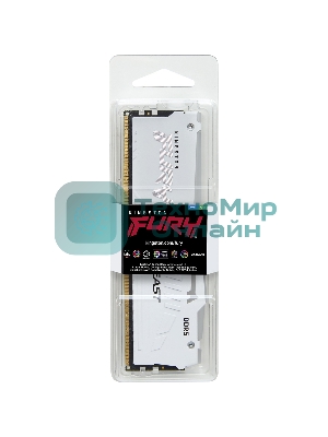 Оперативная память Kingston Fury Beast, DDR5, 16Gb (1x16Gb), 6400MHz, CL32, DIMM, с радиатором, RGb, белый