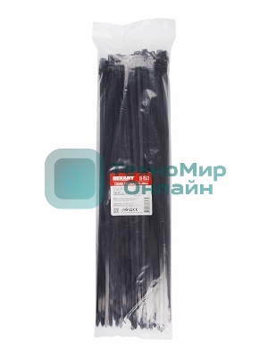 Хомут-стяжка кабельная нейлоновая Rexant 500 x7,6 мм, черная, упаковка 100 шт.