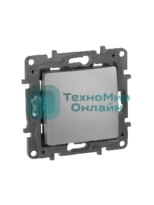 Выключатель 1-клавишный, авт.клеммы, 10AX, 250 В 672401 Legrand Etika Алюминий