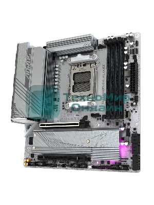 Материнская плата GIGABYTE B650M AORUS ELITE AX ICE, AM5, AMD B650, 4xDDR5, 4xSATA, 2xM.2, 1xPCIe 4.0 x16, 1xPCIe 4.0 x4, 1xDP, 1xHDMI, 1x2.5Gb LAN, Wi-Fi 6E, Bluetooth 5.3, S/PDIF, 2xUSB-C 10Gbps, 2xUSB-A 10Gbps, 5xUSB-A 5Gbps, 4xUSB-A 2.0, 2x3.5 мм, 7.1, mATX