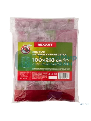 Дверная антимоскитная сетка Rexant, розовая с цветами (магниты пришиты по всей длине сетки!)
