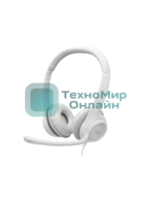 Гарнитура проводная с микрофоном Logitech H390 белый 1.9м накладные USB оголовье (981-001288)