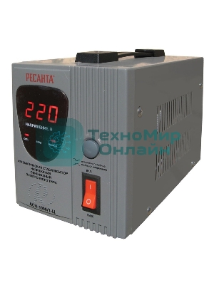 Стабилизатор напряжения Ресанта АСН-1 000/1-Ц 63/6/2 220В±8%, Габариты 237х140х170, Вес 4 кг