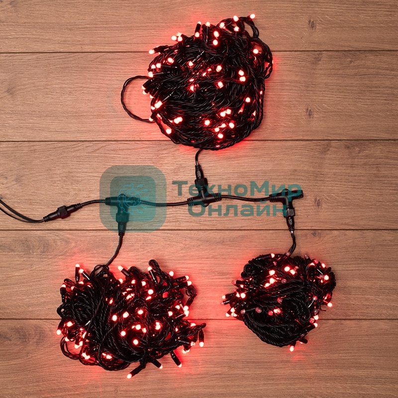 Гирлянда Neon-night LED ClipLight 24V, 3 нити по 20 м, свечение с динамикой, цвет диодов красный