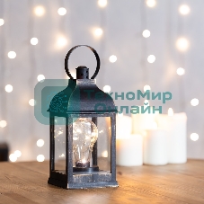 Декоративный фонарь Neon-night с лампочкой, бронзовый корпус, размер 10.5х10.5х22,5 см, цвет теплый белый