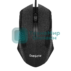 Мышь проводная ExeGate SH-9025L2 OEM черный, 1000 dpi, USB, кнопки - 3
