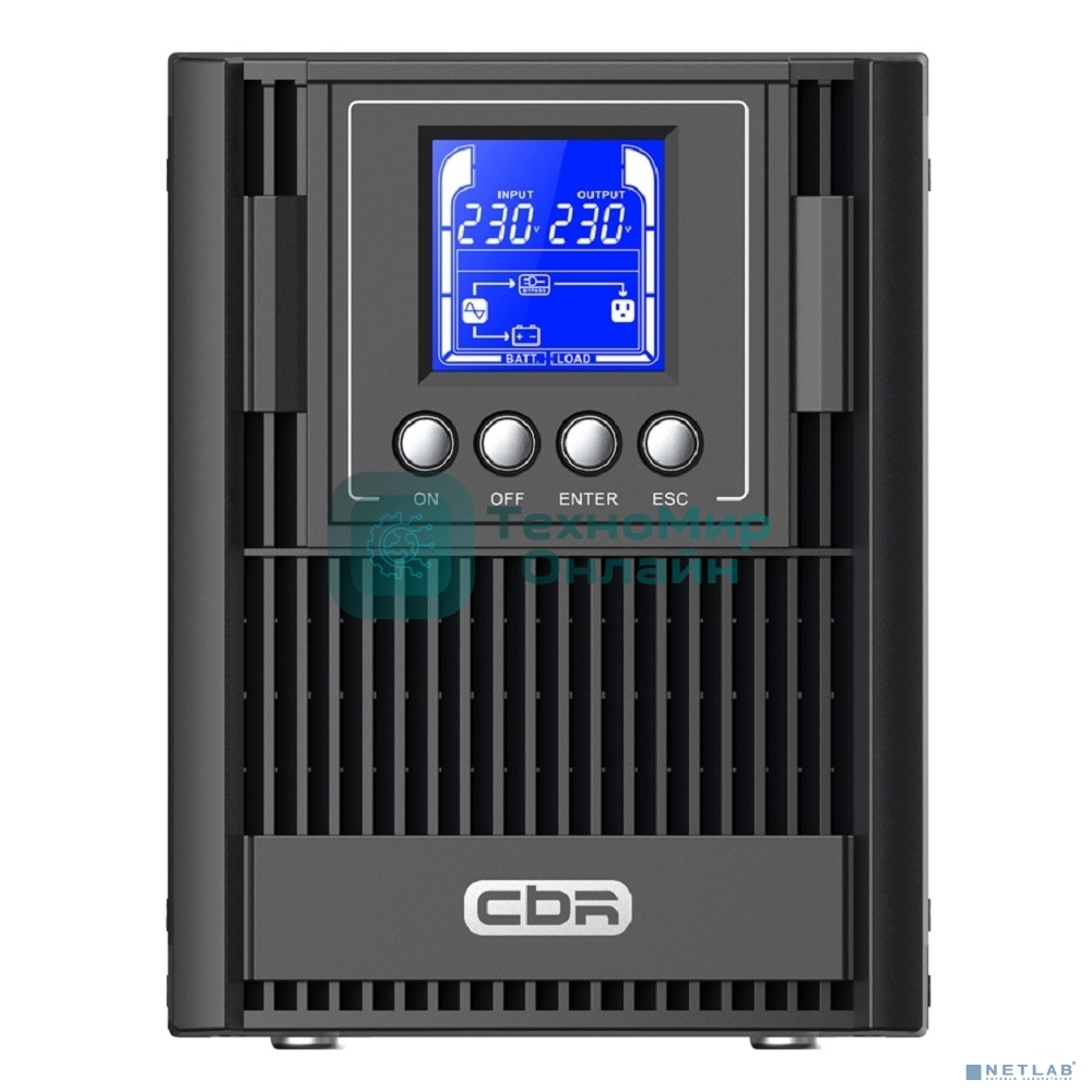 Источник бесперебойного питания CBR ESN-1KT-3F-LCHERSC Online 1000VA/1000W Tower 3 x Schuko, LCD, HID-USB, RS232, EPO, SNMP slot