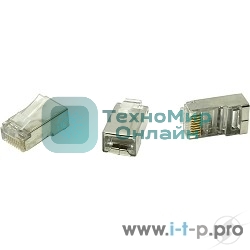Коннектор 5bites Коннектор US006A RJ-45 8p8c, зол.напыление, экран. (1шт)