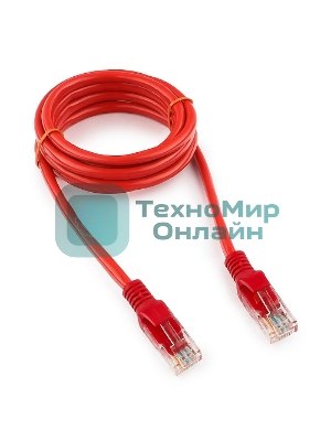 Патч-корд UTP Cablexpert cat.5e, 1.5м, литой, многожильный, красный