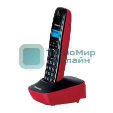 Телефон беспроводной (DECT) Panasonic KX-TG1611RUR (красный) АОН, Caller ID,12 мелодий звонка,подсветка дисплея,поиск трубки