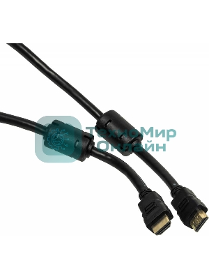 Кабель-соединительный аудио-видео Ningbo HDMI-5M-MG HDMI (m)/HDMI (m) 5м. феррит.кольца позолоченные контакты черный