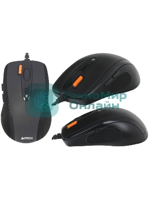 Мышь проводная A4Tech N-70FX черный, 1600 dpi, USB, кнопки - 7