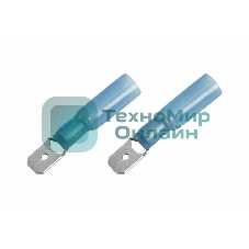 Клемма плоская Rexant изолированная термоусаживаемая штекер 6.35 мм 1.5-2.5 мм² (РПи-п-т 2.5-(6.3)) синий