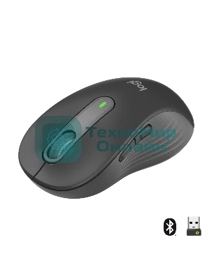 Мышь беспроводная Logitech Signature M650 L графитовый, 4000 dpi, радиоканал, Bluetooth, USB, кнопки - 5