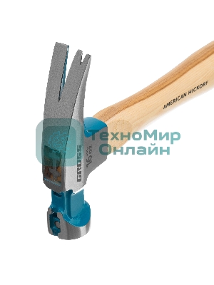 Молоток-гвоздодер Gross 10418 American hickory 450г, угол 75, магнит, обрезиненная рукоятка
