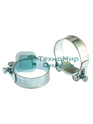 Хомуты металлические Сибртех силовые 56-59 мм, ширина 22 мм, шарнирные, W1, 2 шт.