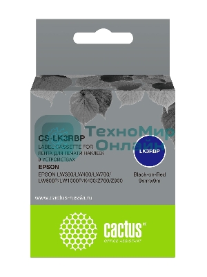 Картридж ленточный Cactus CS-LK3RBP черный, 9мм, 9м для Epson LW300/LW400/LW700/LW600P/LW1000P/K400/Z700/Z900