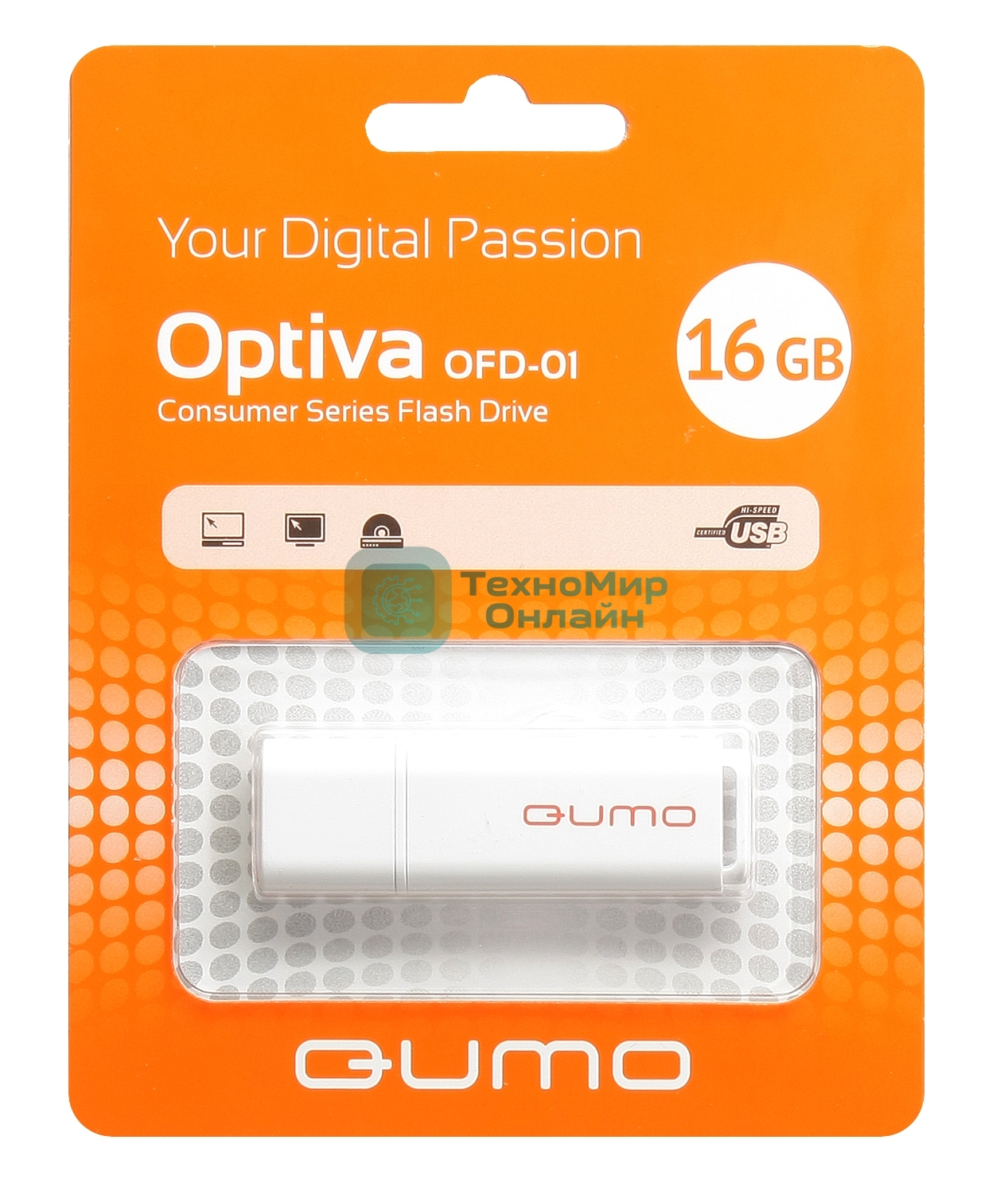 Флешка USB QUMO 16 Gb Optiva 01 белый QM16GUD-OP1-белый