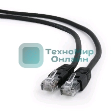 Патч-корд UTP Cablexpert cat.6, 0.5м, литой, многожильный, черный