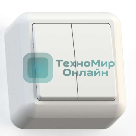 Выключатель Кунцево-Электро 2-кл. ОП Оптима 10А IP20 А510-380 с монтажной пластиной сл. кость