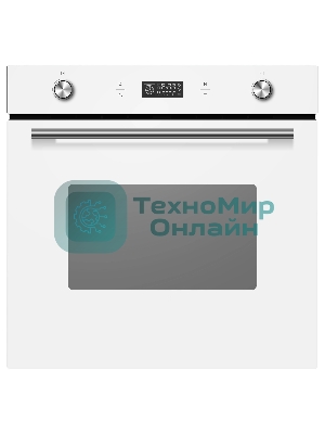 Духовой шкаф встраиваемый полноразмерный Evelux EO 650 PW, 60 см, 9 режимов, 70л, белое стекло