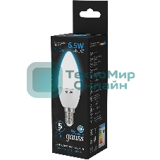 Лампа светодиодная Gauss 103101307 6.5Вт цок.:E14 свеча 220B 6500K св.свеч.бел.хол. (упак.:10шт)