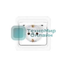 Розетка 1-м СП Валери 16А с защ. крышкой с заземл. бел. UNIVersal В0029