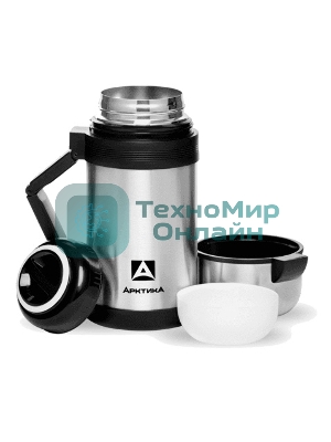 Термос Арктика, 201-1000, универсальная пробка, 1 л, с ручкой + чашка, холод/тепло 20 ч