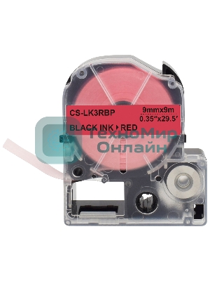 Картридж ленточный Cactus CS-LK3RBP черный, 9мм, 9м для Epson LW300/LW400/LW700/LW600P/LW1000P/K400/Z700/Z900