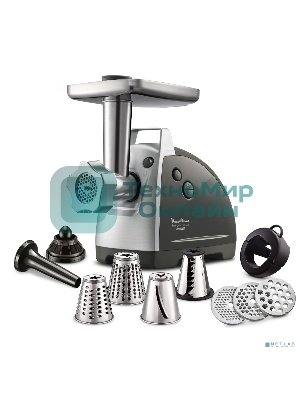 Мясорубка электрическая Moulinex ME688832 черный, 2200 Вт, 4.5 кг/мин, реверс, насадки - 6