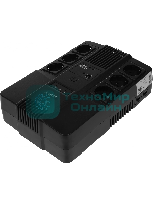 Источник бесперебойного питания SKAT-UPS 800 AI ИБП 220В 480Вт 1 АКБ 9А.ч внутр. меандр. стаб-ция напр-я. 6 выходов Бастион 452