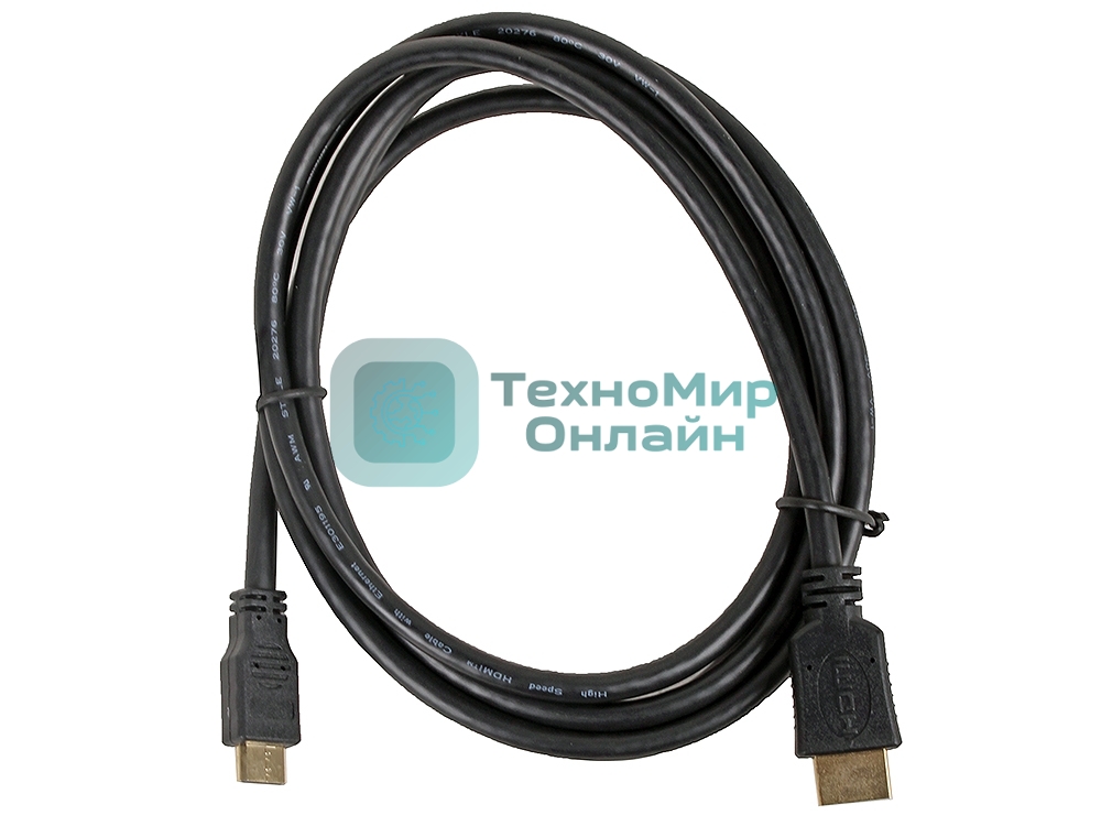 Кабель Cablexpert HDMI-mini HDMI CC-HDMI4C-6, 19M/19M, v2.0, медь, позол.разъемы, экран, 1.8м, черный, пакет