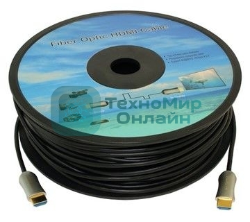 Кабель аудио-видео Fiber Optic HDMI (m)/HDMI (m) 35м. позолоченные контакты черный