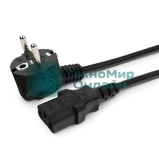 Кабель питания Cablexpert PC-186-1-3M, 3м, Schuko- C13, 3x1кв.мм, черный, с заземлением, пакет