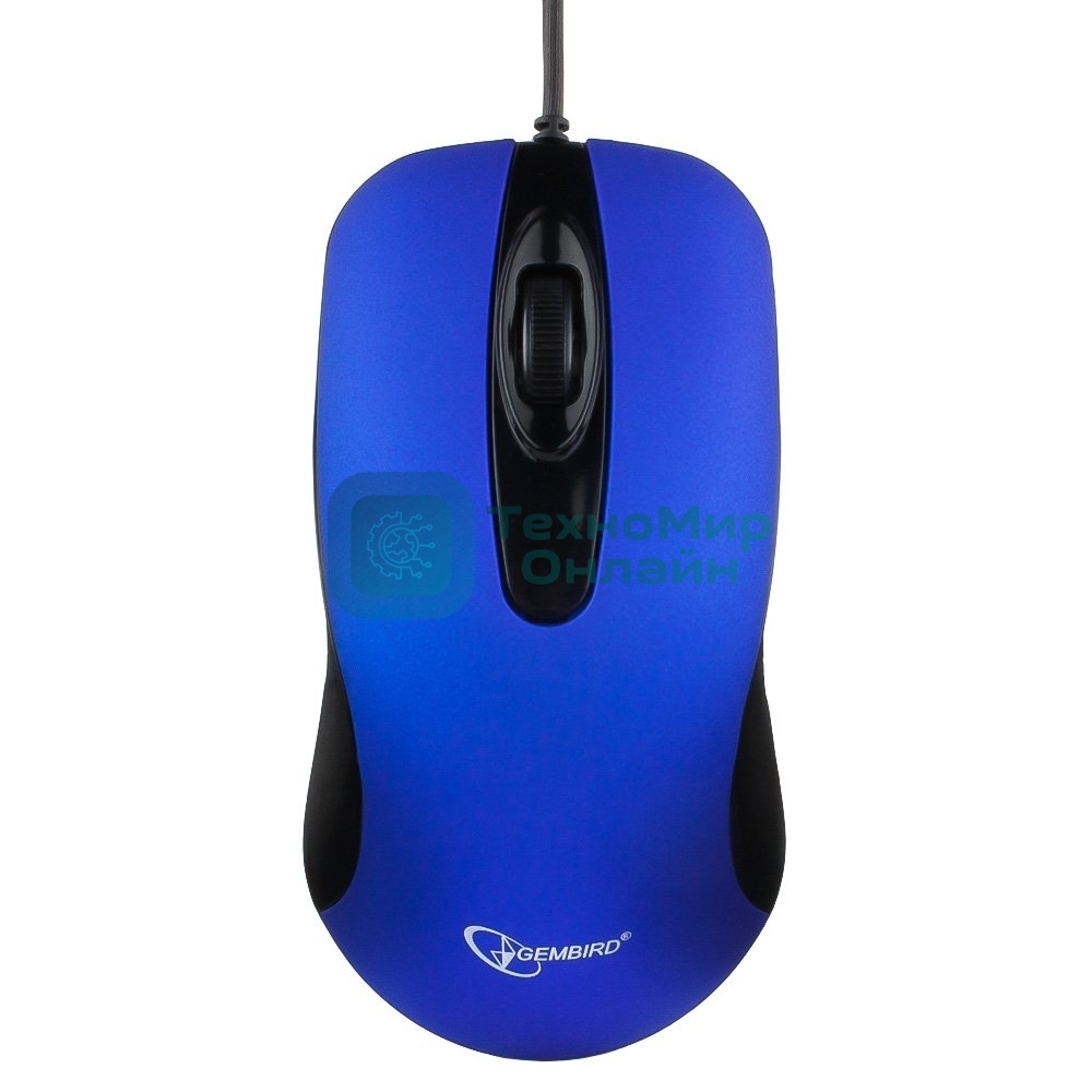 Мышь проводная Gembird MOP-400-B синий, 1000 dpi, USB, кнопки - 3