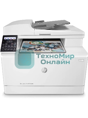 МФУ лазерное HP Color LaserJet Pro M183fw (7KW56A), A4, цветной, печ. до 16 стр/мин., скан. до 15 стр/мин. (ч/б) 8 стр/мин. (цвет), 600 x 600 dpi (печать) 1200x1200dpi (скан.), USB, RJ-45, Wi-Fi, Air Print, Mopria