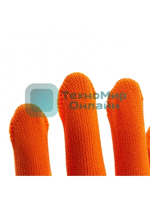 Перчатки из синтетической нити, ПВХ точка, 13 класс, оранжевые, XL Россия