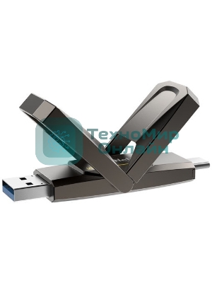 Флешка USB Netac US5 (NT03US5C-128G-32TA), 128Gb, USB 3.2/TypeC, 550/500, черный