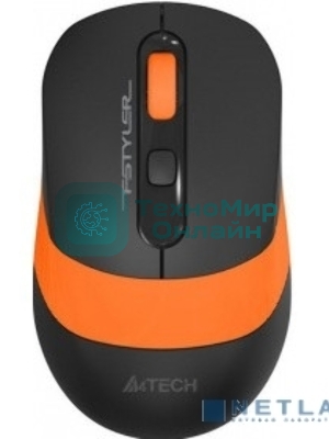 Комплект клавиатура+мышь A4Tech FStyler FG1010 беспроводной, USB, 2000 DPI, чёрный/оранжевый