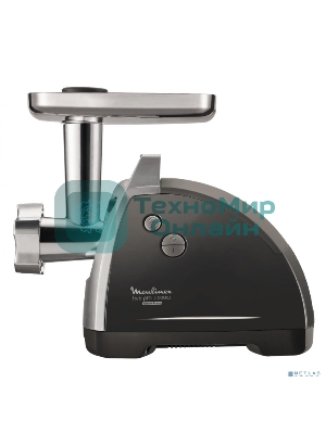 Мясорубка электрическая Moulinex ME688832 черный, 2200 Вт, 4.5 кг/мин, реверс, насадки - 6
